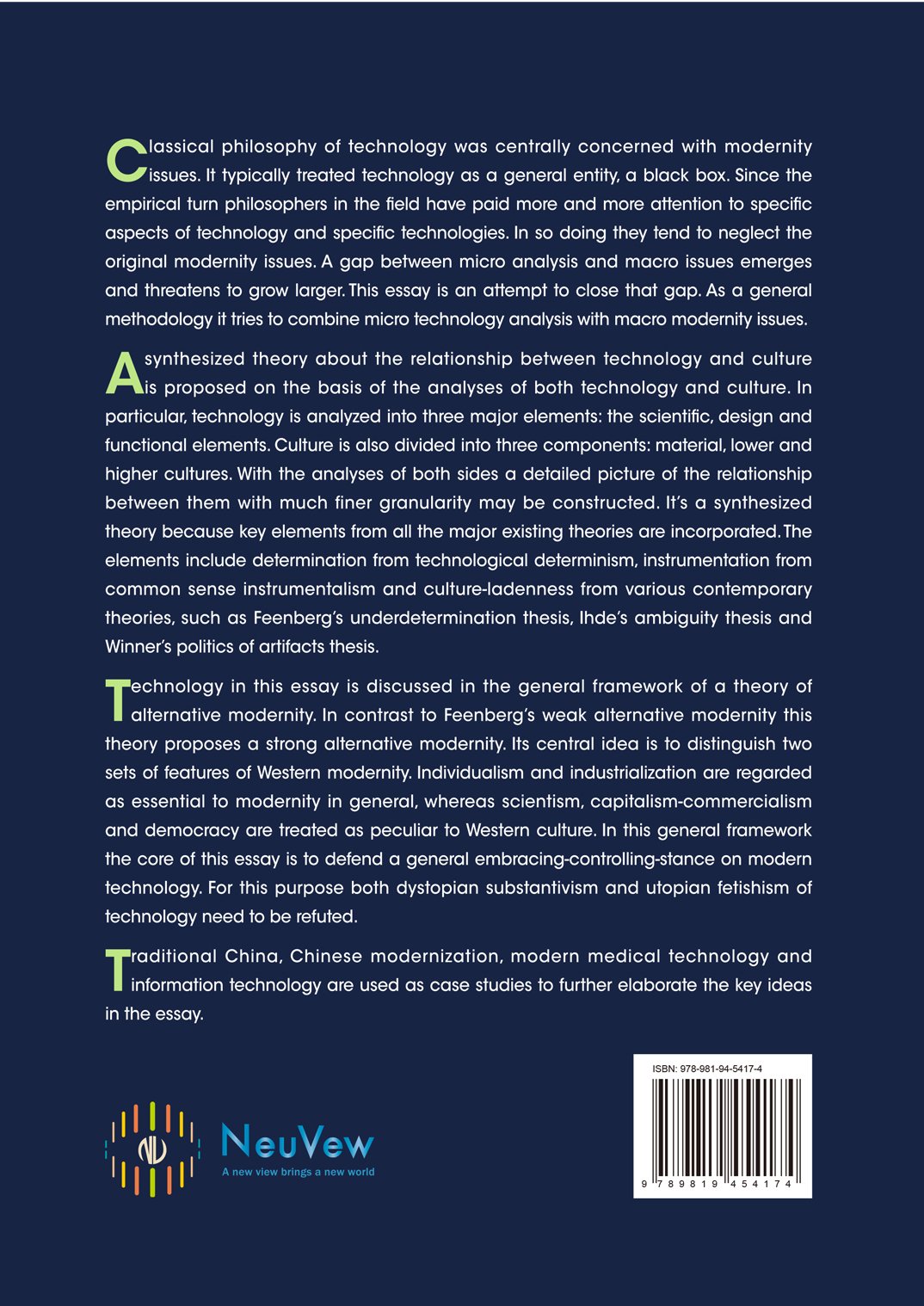 Technology in an Alternative Modernity — back cover
